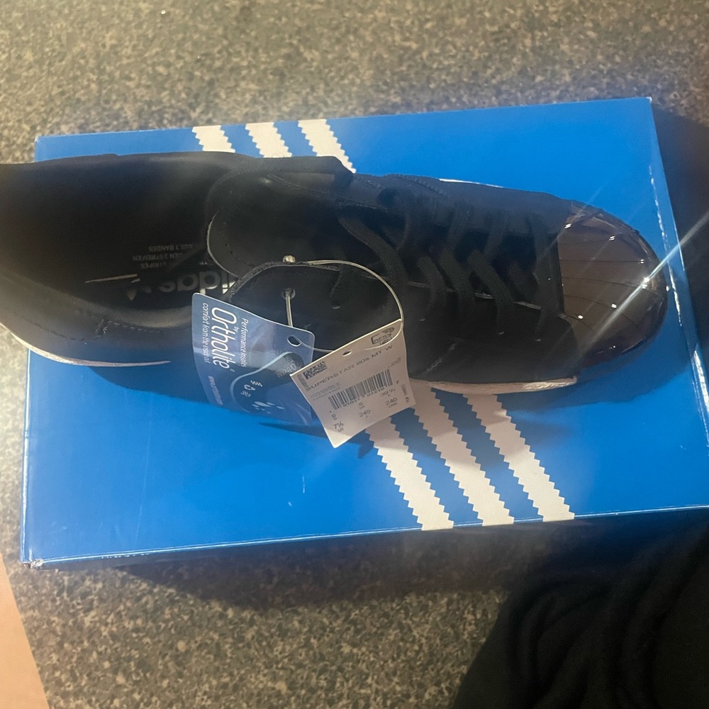Adidas Superstar 80s  womans Black with metal Sneakers